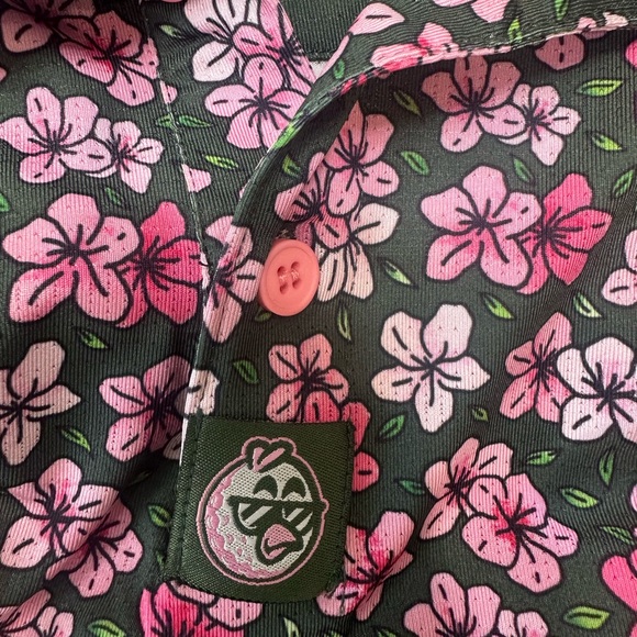 Birdie Boss Large Men's Floral Golf Shirt - Picture 4 of 4